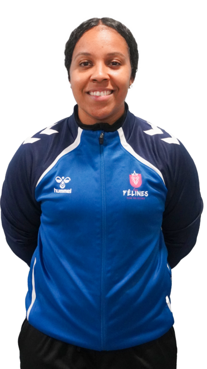 Femme en veste bleue TFHB Toulouse féminin handball