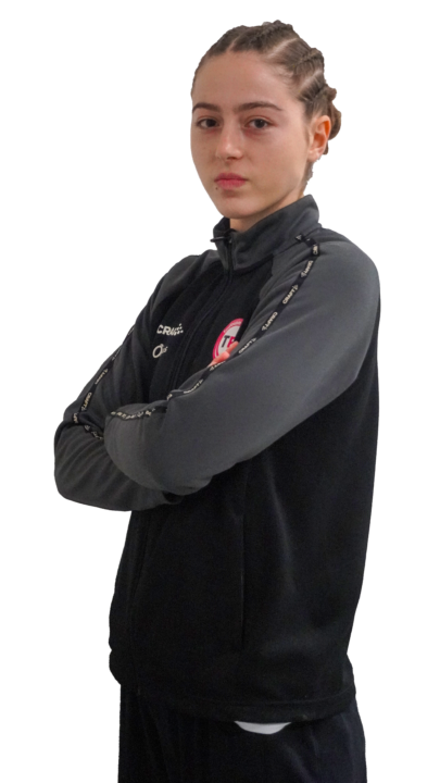 Femme TFHB Toulouse féminin handball veste noire bras croisés